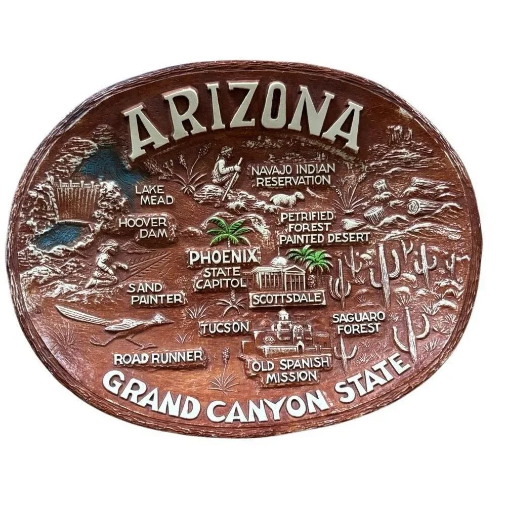 Arizona Grand Canyon State Pressed Wood Souvenir Plate Tray